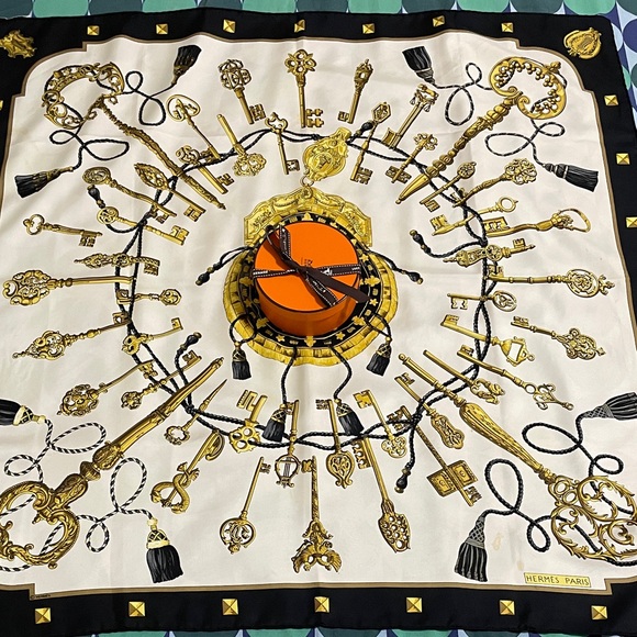 Hermès Paris Key Design Silk Scarf - Picture 1 of 11